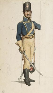 A soldier in a Finnish wartime uniform, c1890s. Creator: Albert Edelfelt