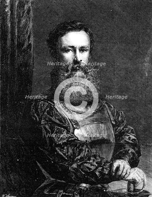 "A Soldier", painted by the late John Phillip, R.A,, 1868.  Creator: W Thomas.