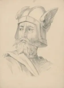 A soldier's head, 1879. Creator: Vojtech Klimkovic