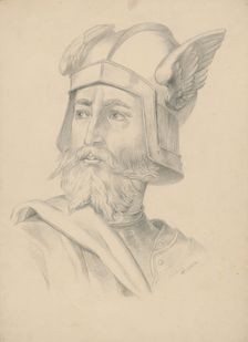 A soldier's head, 1879. Creator: Vojtech Klimkovic