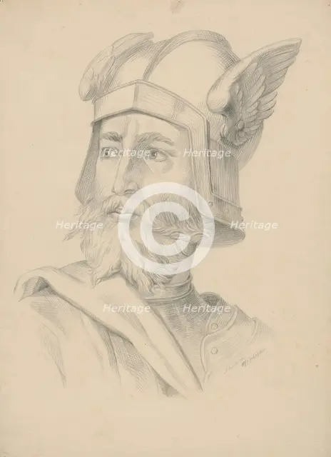 A soldier's head, 1879. Creator: Vojtech Klimkovic.