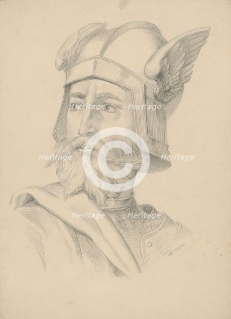A soldier's head, 1879. Creator: Vojtech Klimkovic.