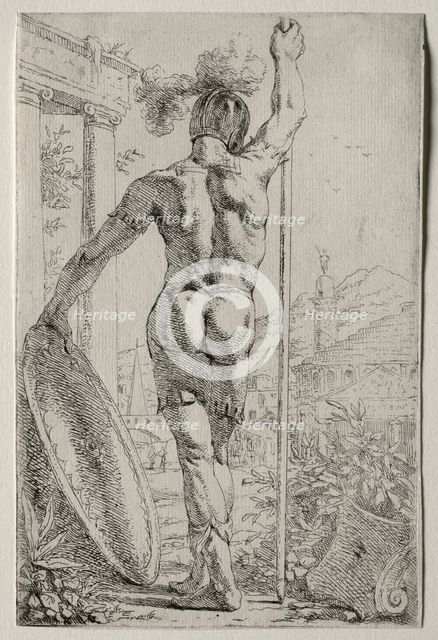 A Soldier Standing, Seen from Behind. Creator: Leendert van der Cooghen (Dutch, 1610-1681).