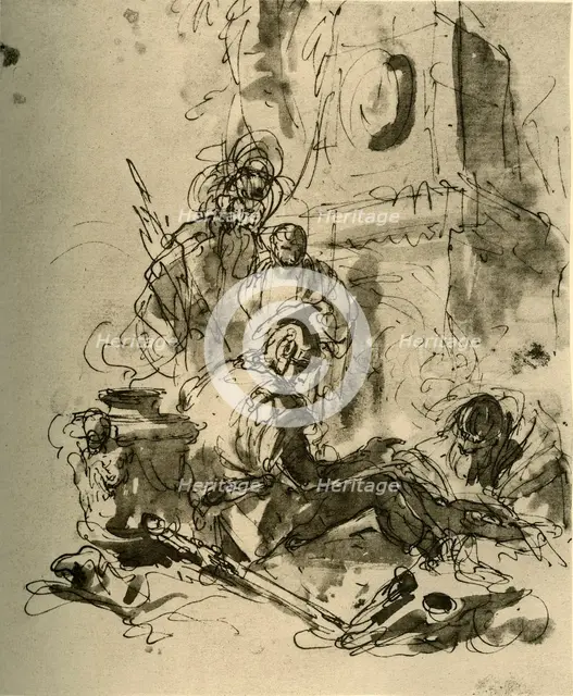 'A Soldier seated', mid 18th century, (1928). Artist: Giovanni Battista Tiepolo.