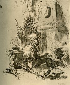 A Soldier seated mid 18th century, (1928). Artist: Giovanni Battista Tiepolo