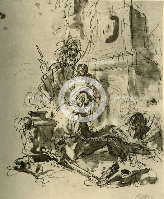 'A Soldier seated', mid 18th century, (1928). Artist: Giovanni Battista Tiepolo.