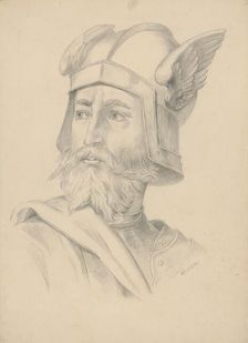 A soldier's head, 1879. Creator: Vojtech Klimkovic