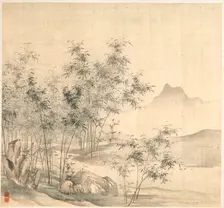 A Solitary Crane in the Bamboo Grove, early 1600s. Creator: Tao Hong (Chinese, active c. 1610-1640)