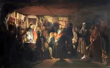 A Sorcerer comes to a peasant wedding 1875. Creator: Maximov, Vasili Maximovich (1844-1911)