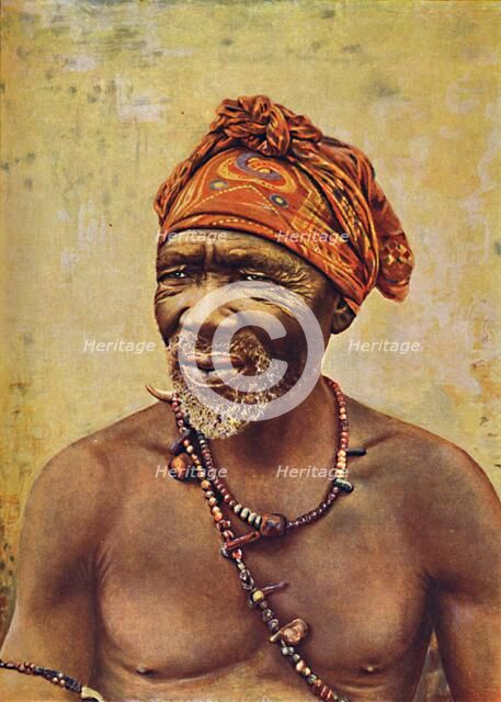 A South African medicine man, 1912. Creator: GW Wilson and Company.