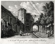 A South Prospect of the Abby-Gate at Reading Berkshire, 1775. Artist: Michael Angelo Rooker