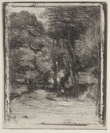 A Souvenir of the Bas-Bréau, original impression 1858, printed in 1921. Creator: Jean Baptiste Camille Corot (French, 1796-1875)