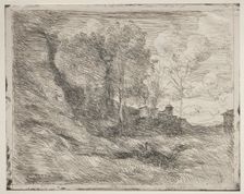 A Souvenir of Ostia, original impression 1855, printed in 1921. Creator: Jean Baptiste Camille Corot (French, 1796-1875)