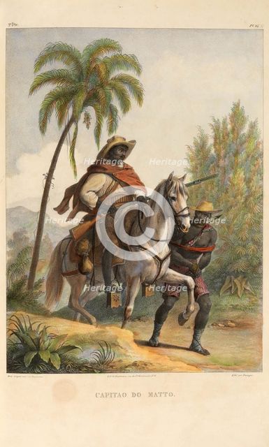 A slave catcher (Capitão do mato). From "Voyage pittoresque dans le Brésil", 1835. Creator: Rugendas, Johann Moritz (1802-1858).
