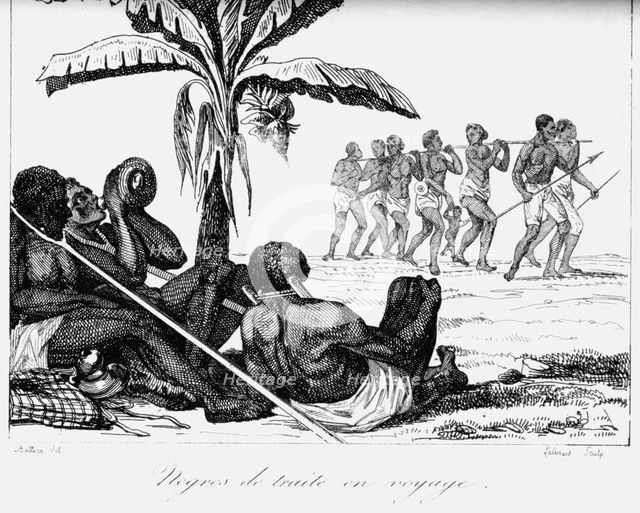 A slave convoy, Africa, 19th century. Artist: Unknown