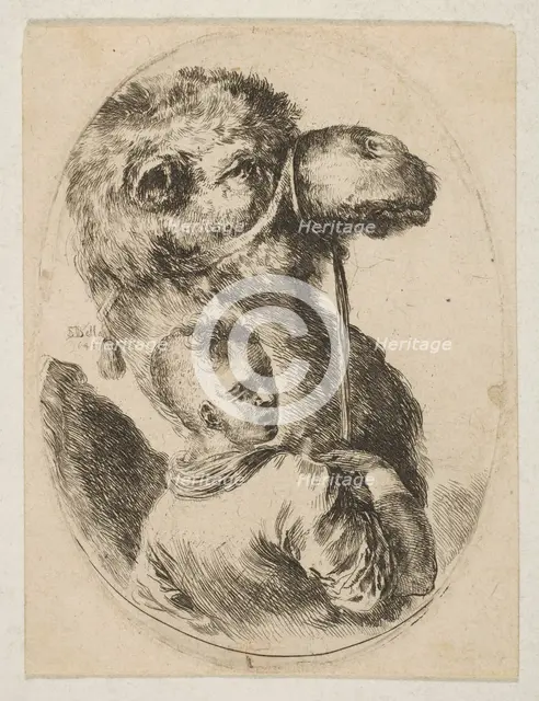 A slave holds a camel by the bridle, from 'Several heads in the Persian style' (Plusieurs ..., 1649. Creator: Stefano della Bella.
