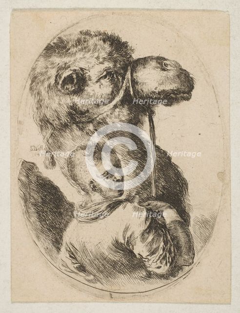 A slave holds a camel by the bridle, from 'Several heads in the Persian style' (Plusieurs ..., 1649. Creator: Stefano della Bella.