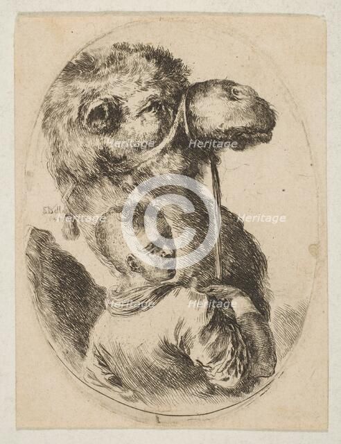 A slave holds a camel by the bridle, from 'Several heads in the Persian style' (Plusieurs ..., 1649. Creator: Stefano della Bella.