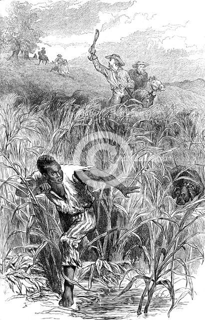 A slave hunt, USA, mid 19th century (c1880). Artist: Unknown