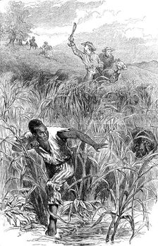 A slave hunt, USA, mid 19th century (c1880)