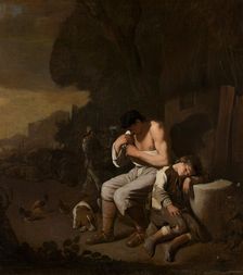 A Sleeping Boy and a Man Removing Fleas from Himself. Creator: Michiel Sweerts