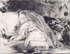 A Sleeping Child and Dog: Portrait of Agnes Paul, c1820s. Creator: Andrew Geddes