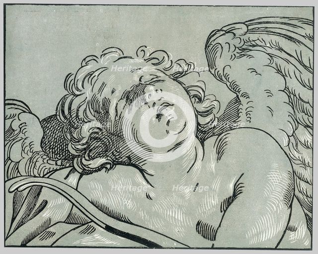 A sleeping cupid, 1630-45. Creator: Bartolomeo Coriolano.