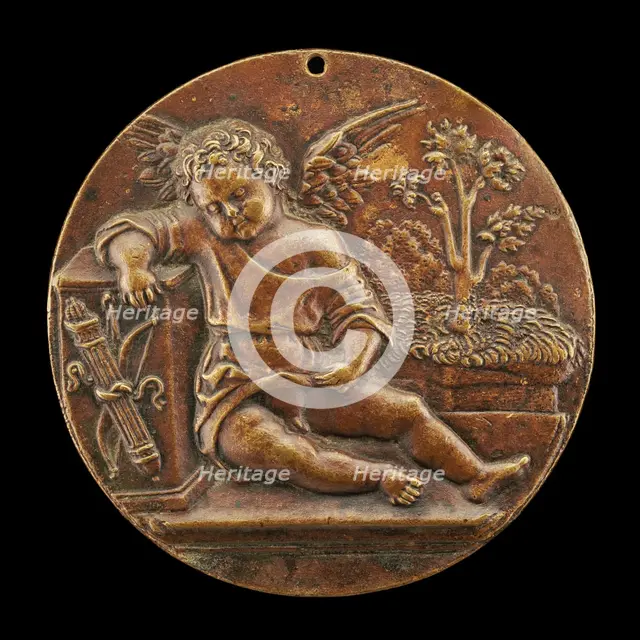 A Sleeping Cupid, early 16th century. Creator: Pseudo Antonio da Brescia.
