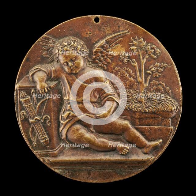 A Sleeping Cupid, early 16th century. Creator: Pseudo Antonio da Brescia.