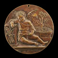 A Sleeping Cupid, early 16th century. Creator: Pseudo Antonio da Brescia