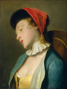 A Sleeping Girl, 1760/1762. Creator: Pietro Rotari