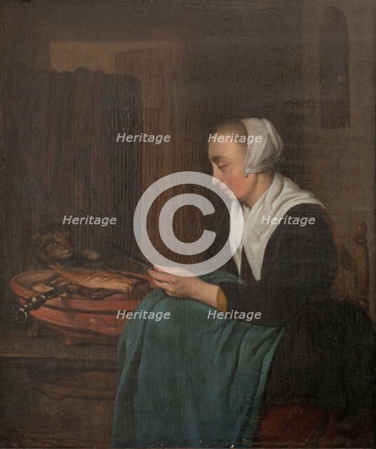 A Sleeping Saleswoman, 1644-1667. Creator: Gabriel Metsu.
