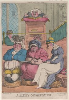 A Sleepy Congregation, February 12, 1811., February 12, 1811. Creator: Thomas Rowlandson