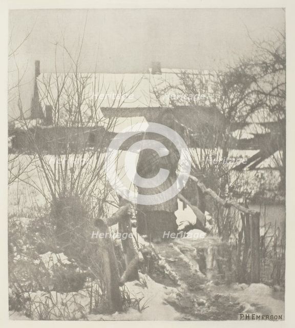 A Slippery Path - Winter Scene (Norfolk), c. 1883/87, printed 1888. Creator: Peter Henry Emerson.