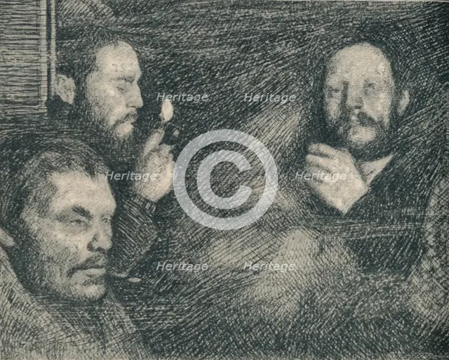 'A Smoke in the Galley of the Fram.', c1893-1896, (1897). Artist: August Eiebakke.