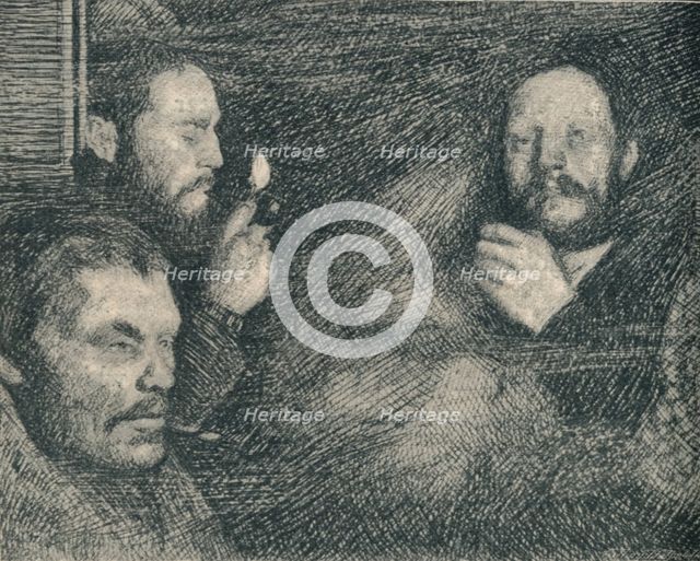 'A Smoke in the Galley of the Fram.', c1893-1896, (1897). Artist: August Eiebakke.