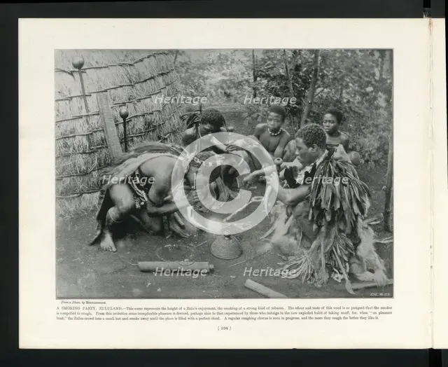 A Smoking Party, Zululand, South Africa, c1900?  Creator: John Middlebrook.