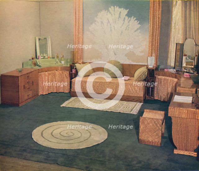 'A small bedroom, arranged by Heal & Son Ltd., of London', 1935. Artist: Unknown.