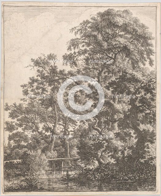 A Small Bridge over a Stream, 17th century. Creator: Anthonie Waterloo.