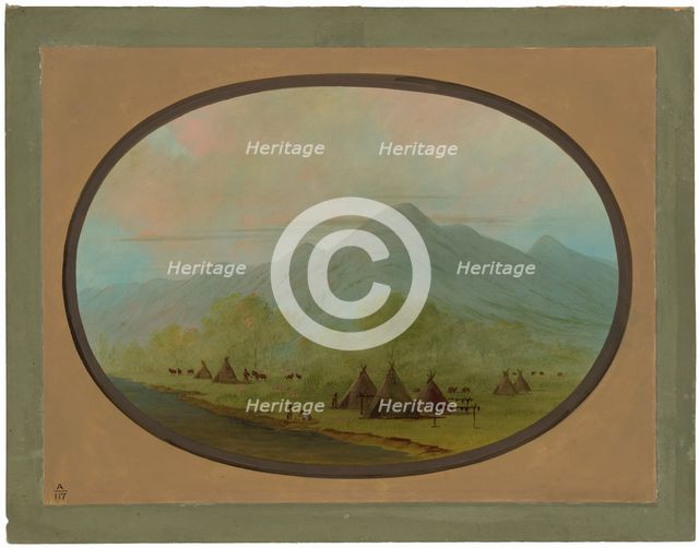 A Small Crow Village, 1855/1869. Creator: George Catlin.