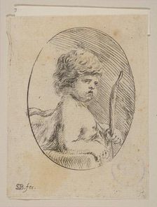A Small Cupid with His Bow, from Various figures and doodles (Diverses figures et gr..., ca. 1646. Creator: Stefano della Bella