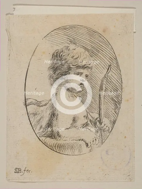 A Small Cupid with His Bow, from 'Various figures and doodles' (Diverses figures et gr..., ca. 1646. Creator: Stefano della Bella.