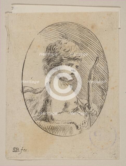A Small Cupid with His Bow, from 'Various figures and doodles' (Diverses figures et gr..., ca. 1646. Creator: Stefano della Bella.