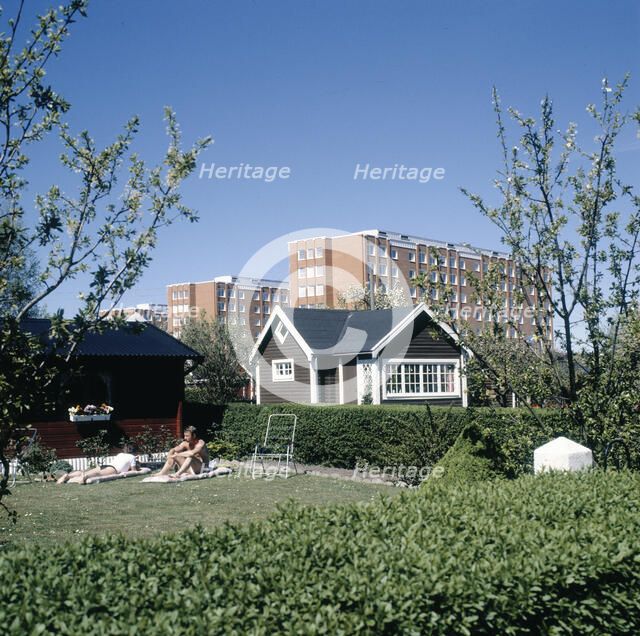 A small house in a big town, Landskrona, Sweden, 1990. Artist: Unknown