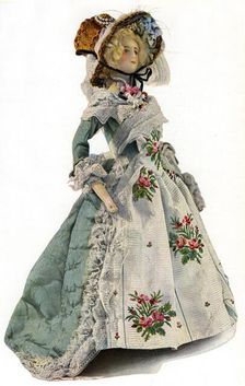 A small-scale dress design mannequin, 1938