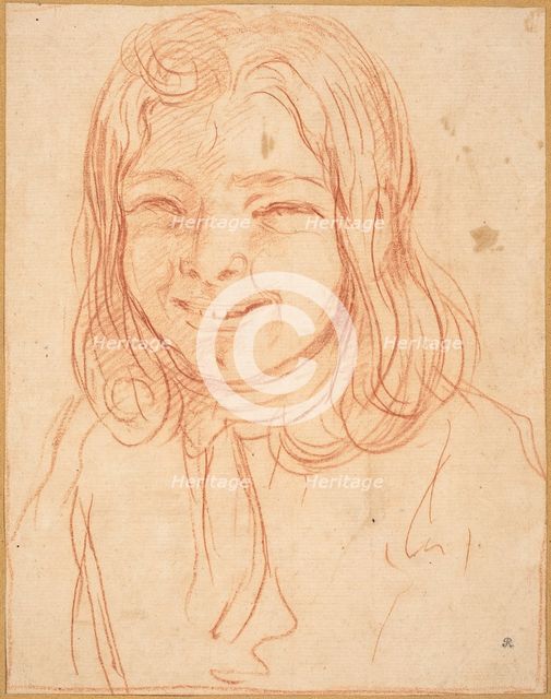 A Smiling Boy with Flowing Hair, c. 1700. Creator: Unknown.