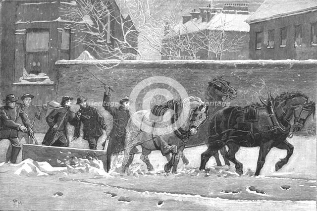 'A Snow-plough at work at Earls Court', 1886.  Creator: Unknown.
