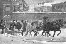 A Snow-plough at work at Earls Court 1886. Creator: Unknown