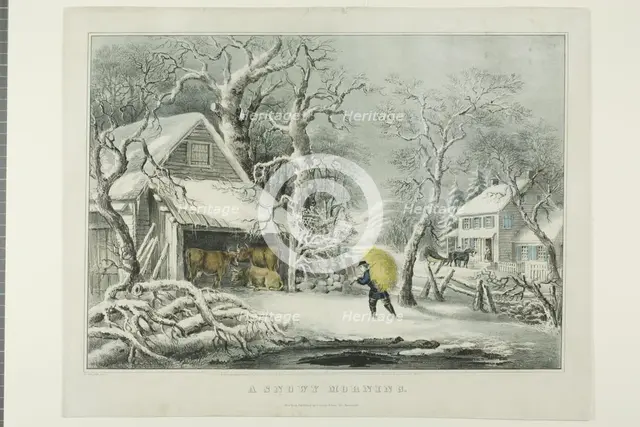 A Snowy Morning, 1864. Creator: Frances Flora Bond Palmer.