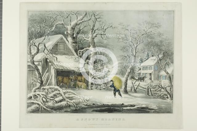 A Snowy Morning, 1864. Creator: Frances Flora Bond Palmer.